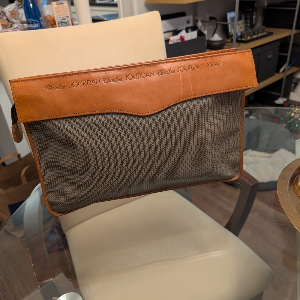 Charles Jourdan Brown and Gray Laptop Bag